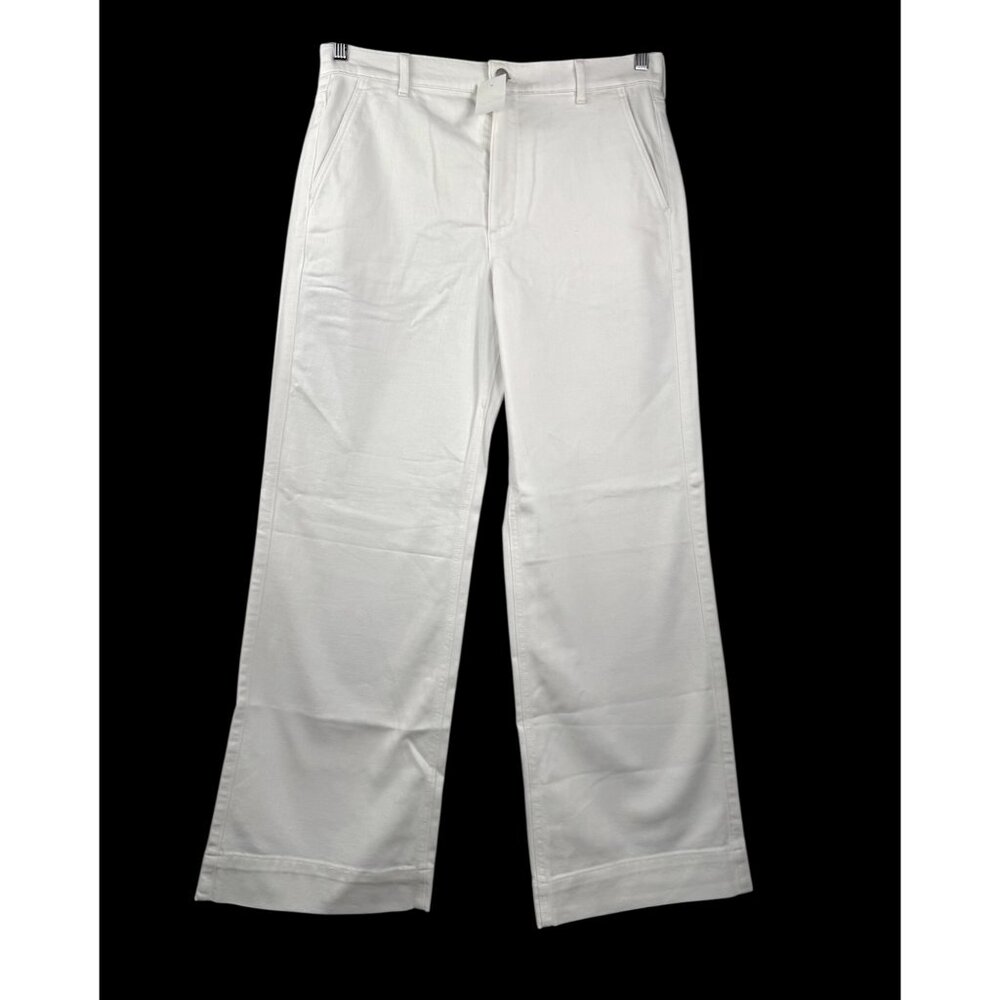 J.Crew White drapey denim trouser white 90s wide leg money sz 30
